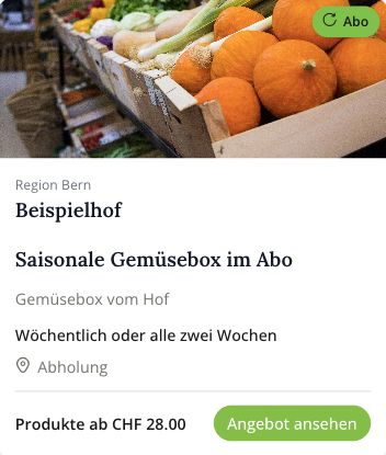 Beispiel eines Produkt-Abos: regelmässige Gemüsebox